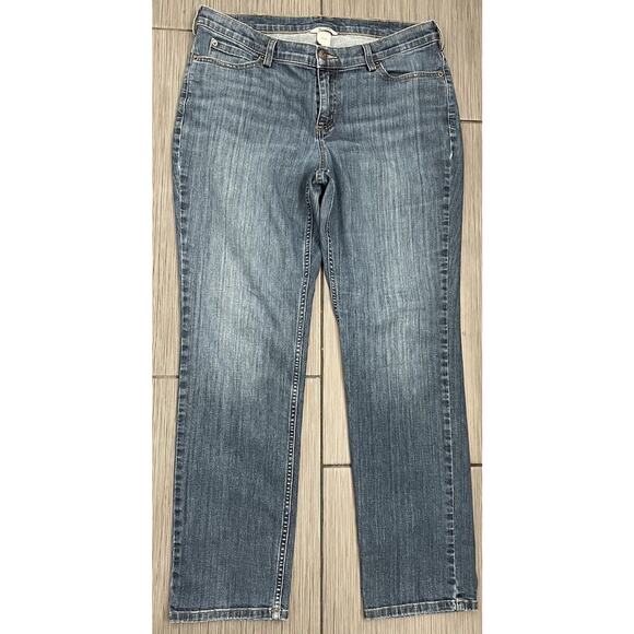 Duluth Trading Co. Womens Straight Leg Medium Wash Jeans Size 12x31 - Picture 1 of 6